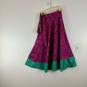 Reversible Upcycled Sari Wrap Maxi Skirts